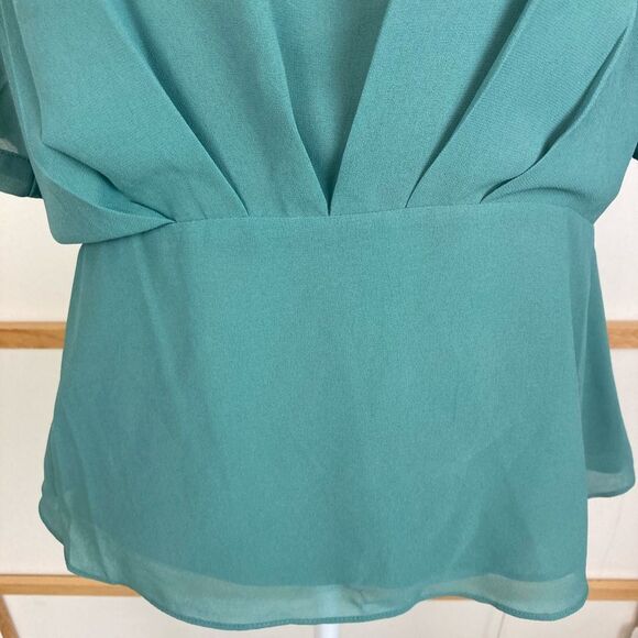 Naked Zebra High Neck Blouse w/peplum and keyhole neckline & back lined - Picture 3 of 13